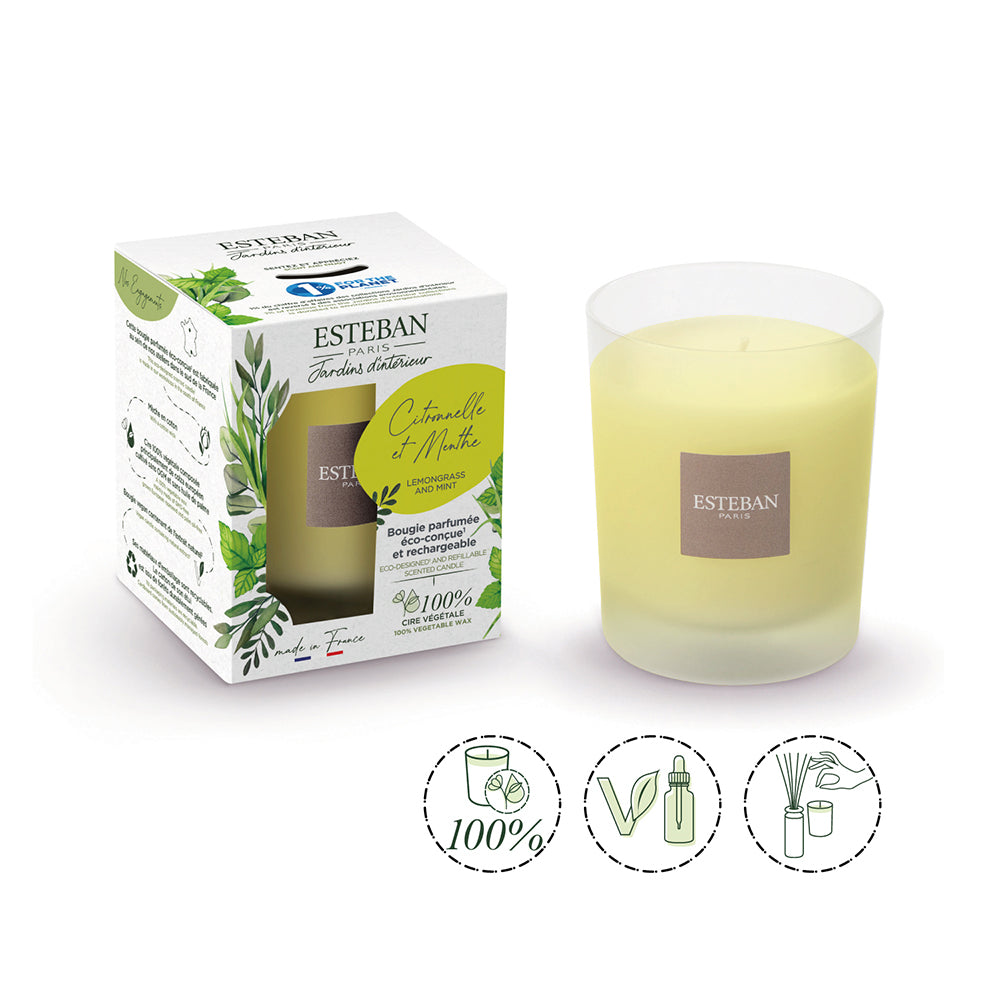 インテリアガーデンナチュール レモングラス&ミント キャンドル – ESTEBAN