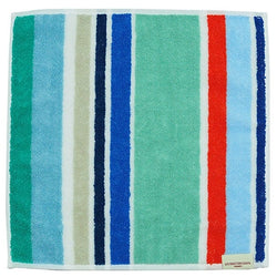 【LES TOILES DU SOLEIL】タオルハンカチ(プチ カプリ ブラン ターコイズ)