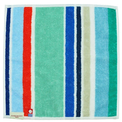 【LES TOILES DU SOLEIL】タオルハンカチ(プチ カプリ ブラン ターコイズ)